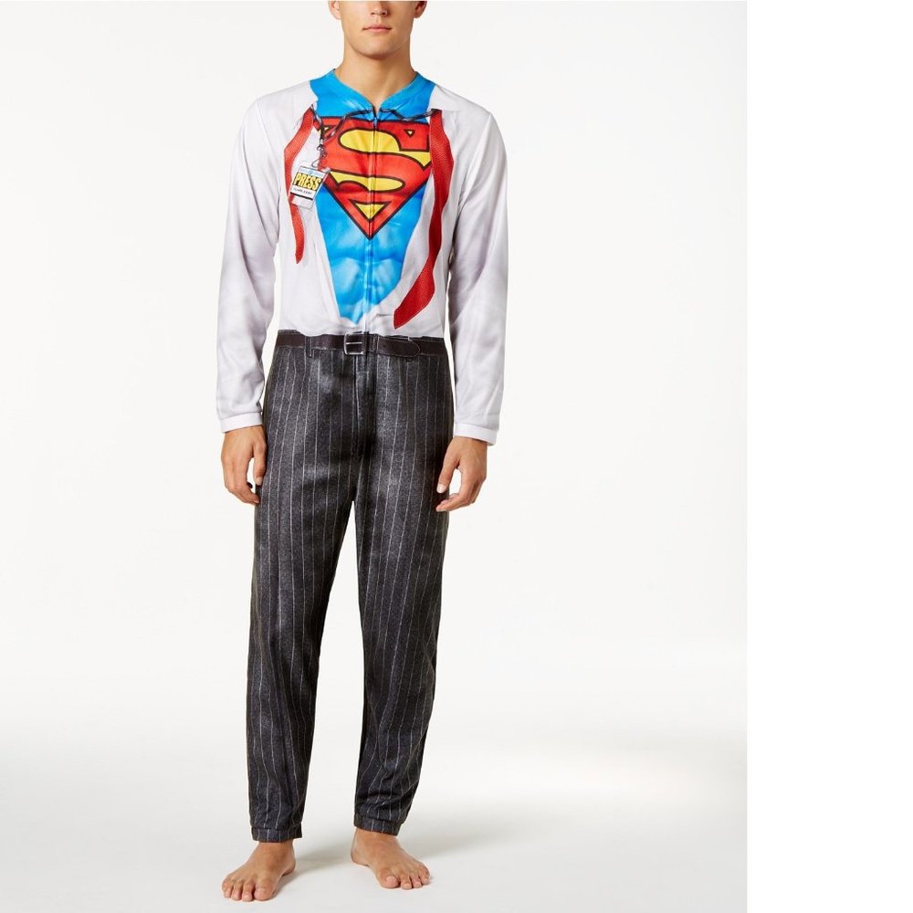 Briefly Stated Superman Hooded Costume Jumpsuit